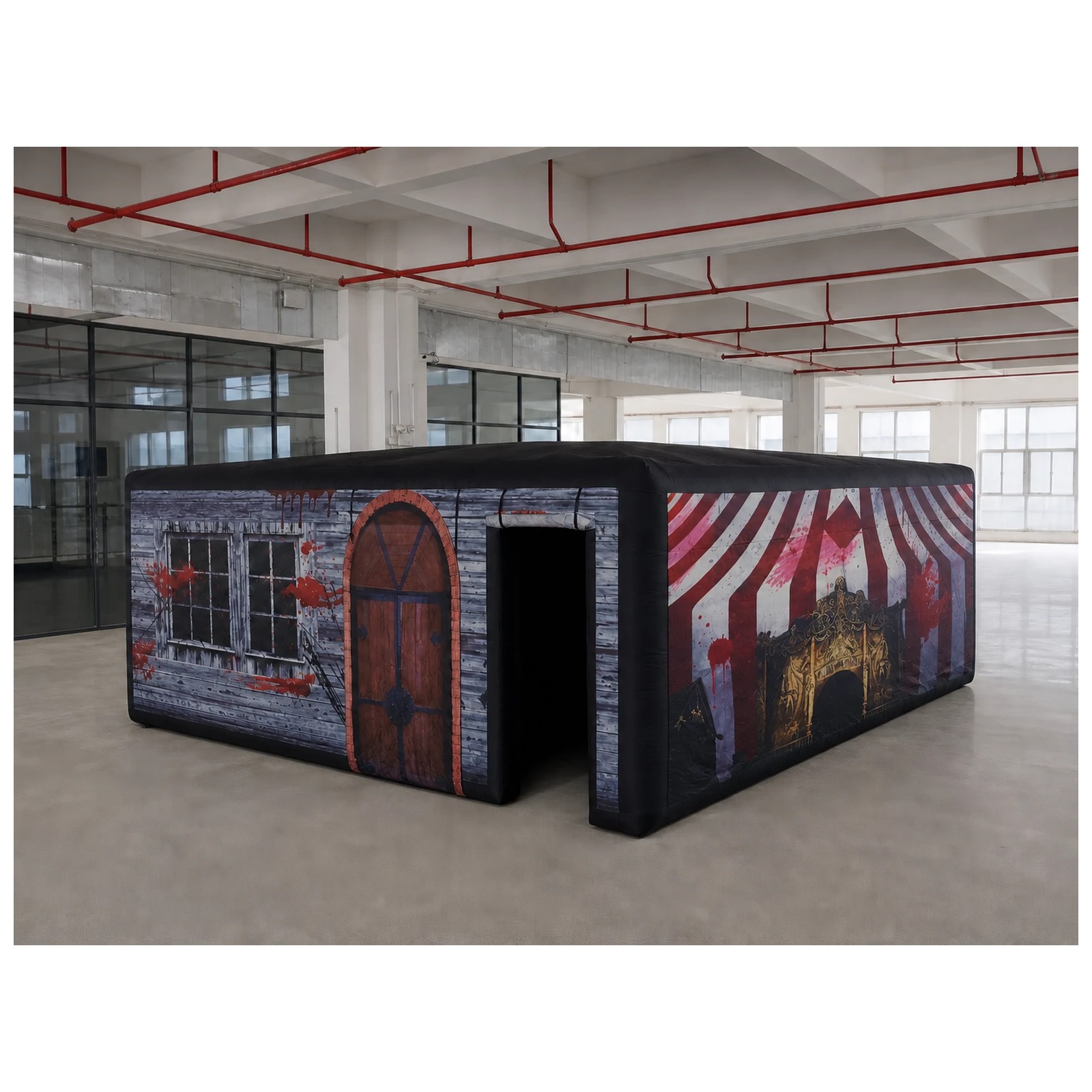Kids Outdoor Party Venue - Grande Labirinto Inflável de Circo Assombrado