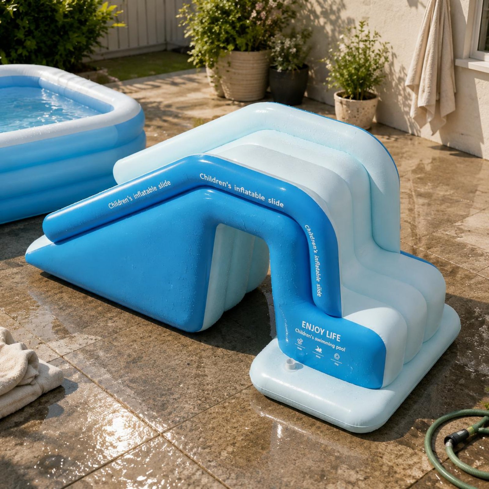 Kids Outdoor Nature Toys - Escorregador Inflável para Piscina, Parque Aquático