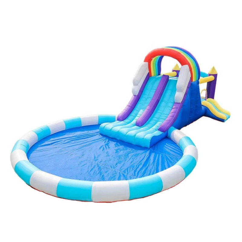 Kids Outdoor Water - Escorregador Inflável Gigante Arco-Íris para Crianças
