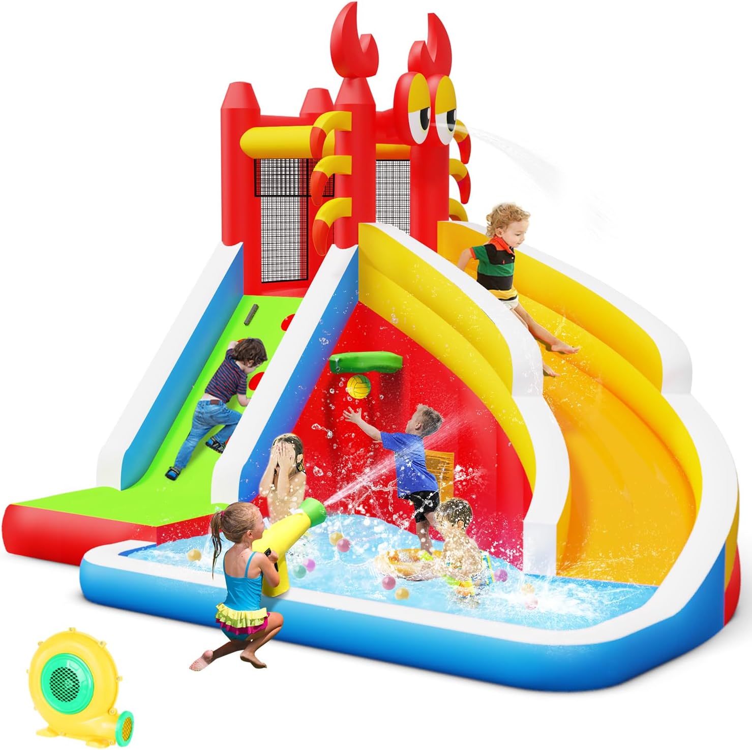 Kids Outdoor House - Grande Casa Inflável com Escorregador de