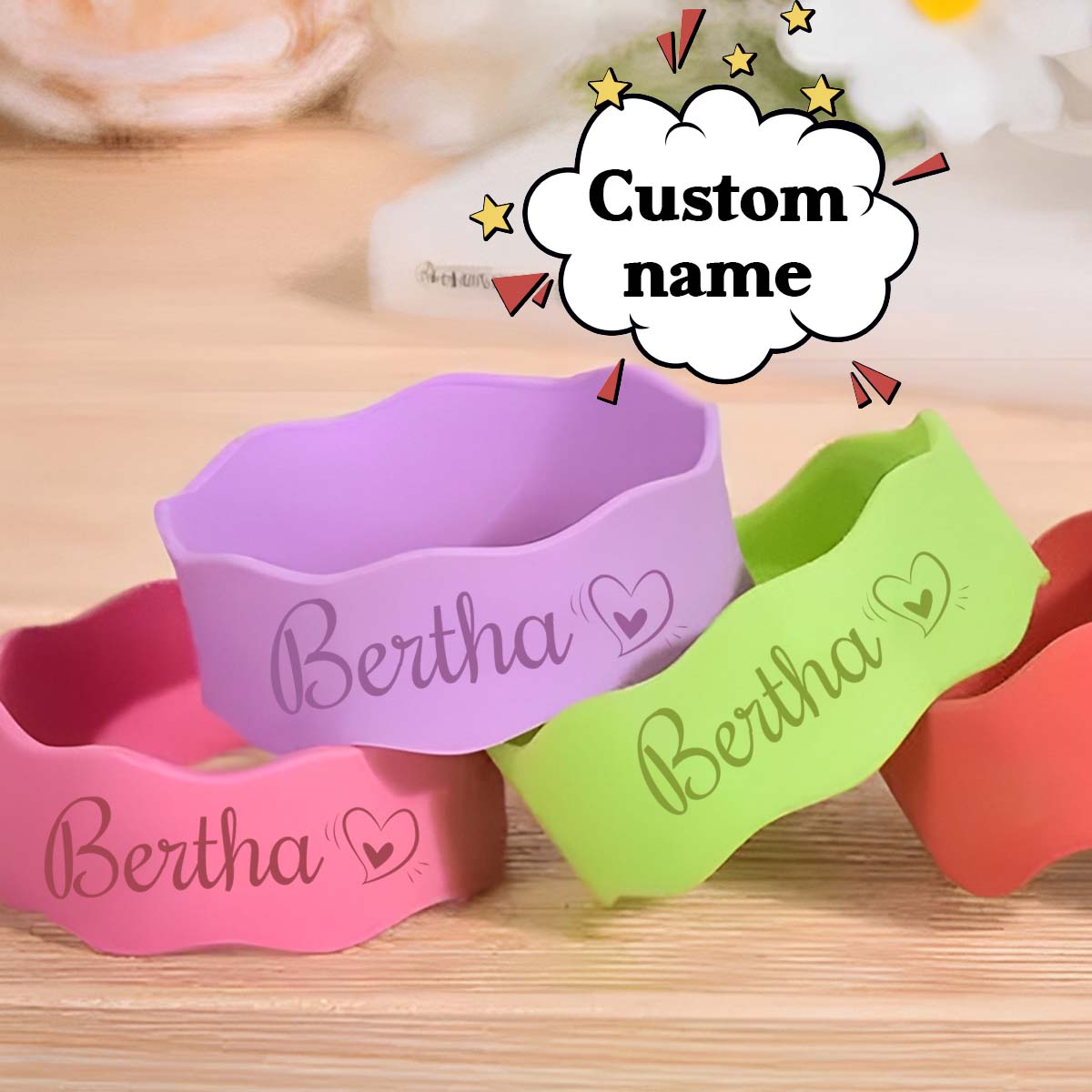 Kids Outdoor Water - Faixa de Silicone Personalizada para Copo