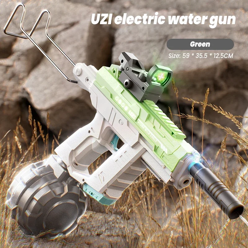 Kids Outdoor Nature Toys - Pistola de Água Elétrica UZI Espacial