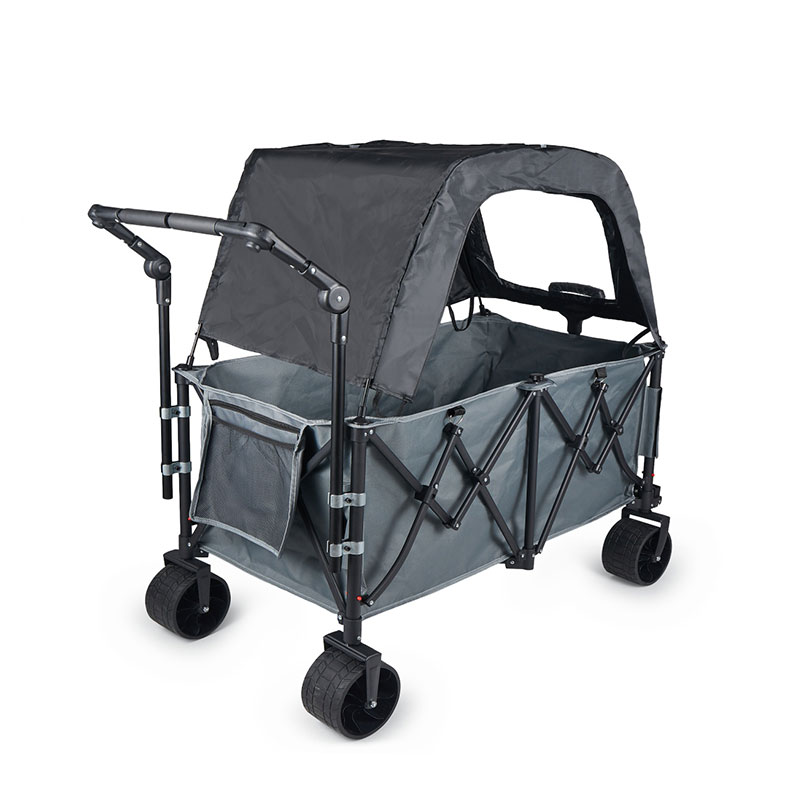 Kids Outdoor Wagon - Carrinho de Camping Dobrável com Toldo,