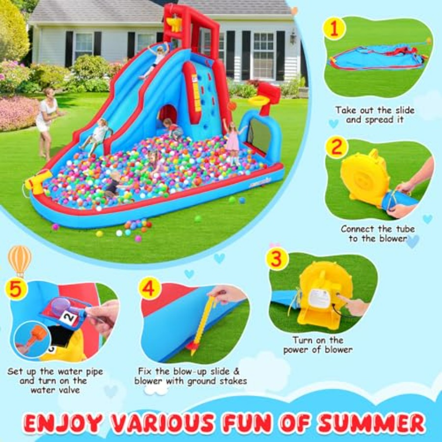 Parque inflável com escorregad - Kids Outdoor House avaliação e preço