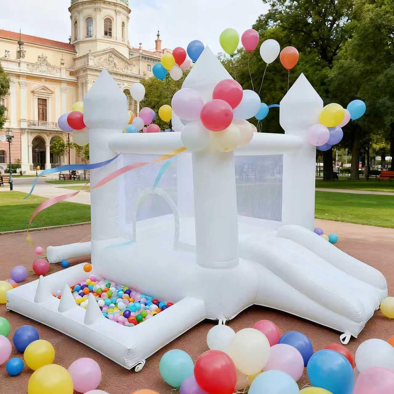Castelo Inflável Branco, Casa  - Kids Outdoor House avaliação e preço