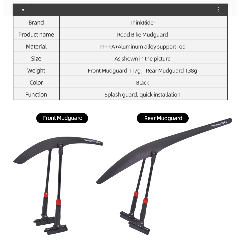 ThinkRider-Road Cycling Fender - Muddy Puddle Suit avaliação e preço