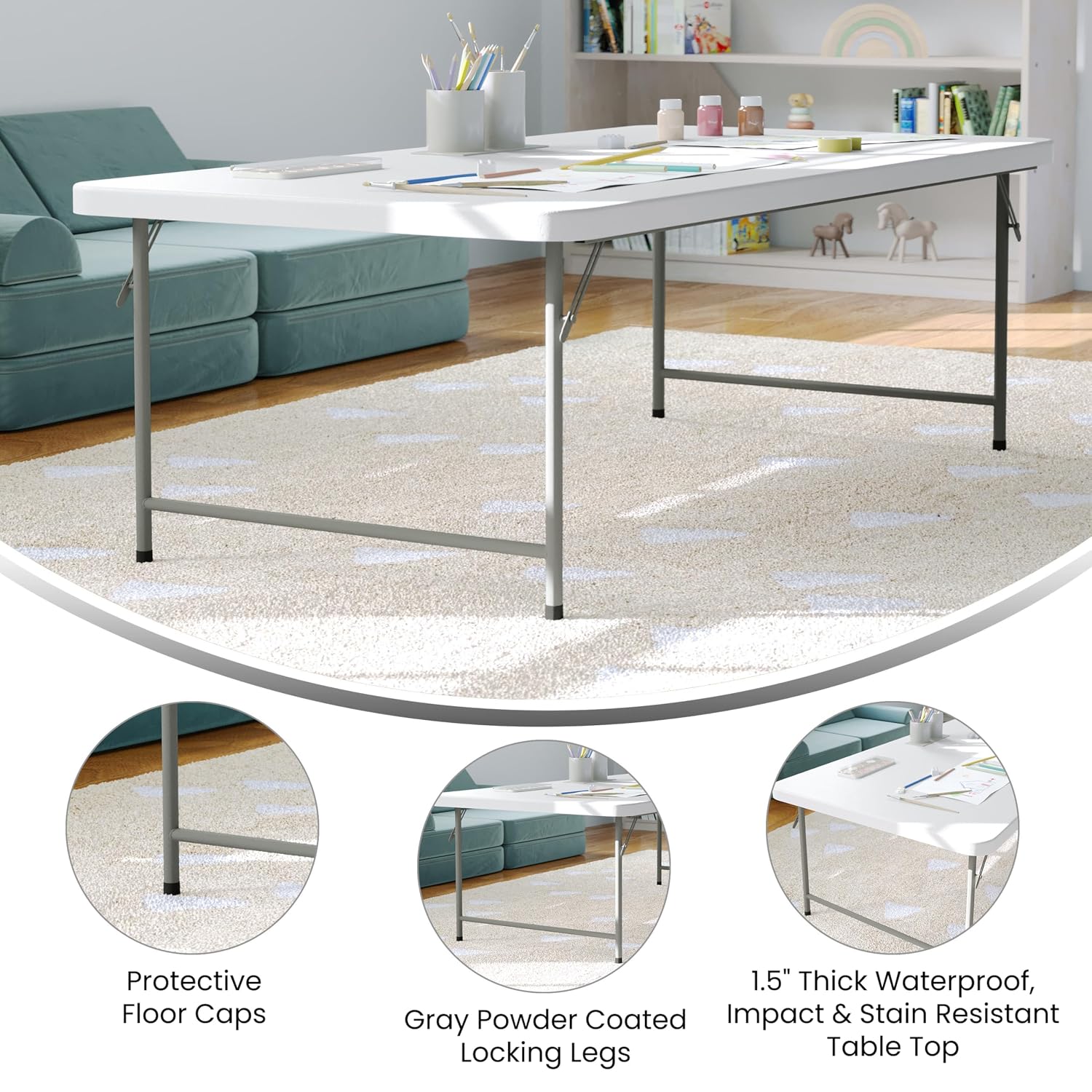 Mesa Dobrável de Plástico para - Kids Outdoor Folding Table avaliação e preço