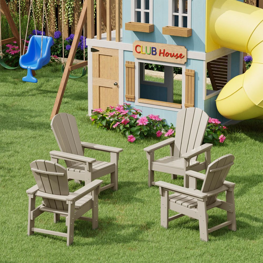 Conjunto de 4 Cadeiras Adirond - Kids Outdoor Lawn Chair avaliação e preço