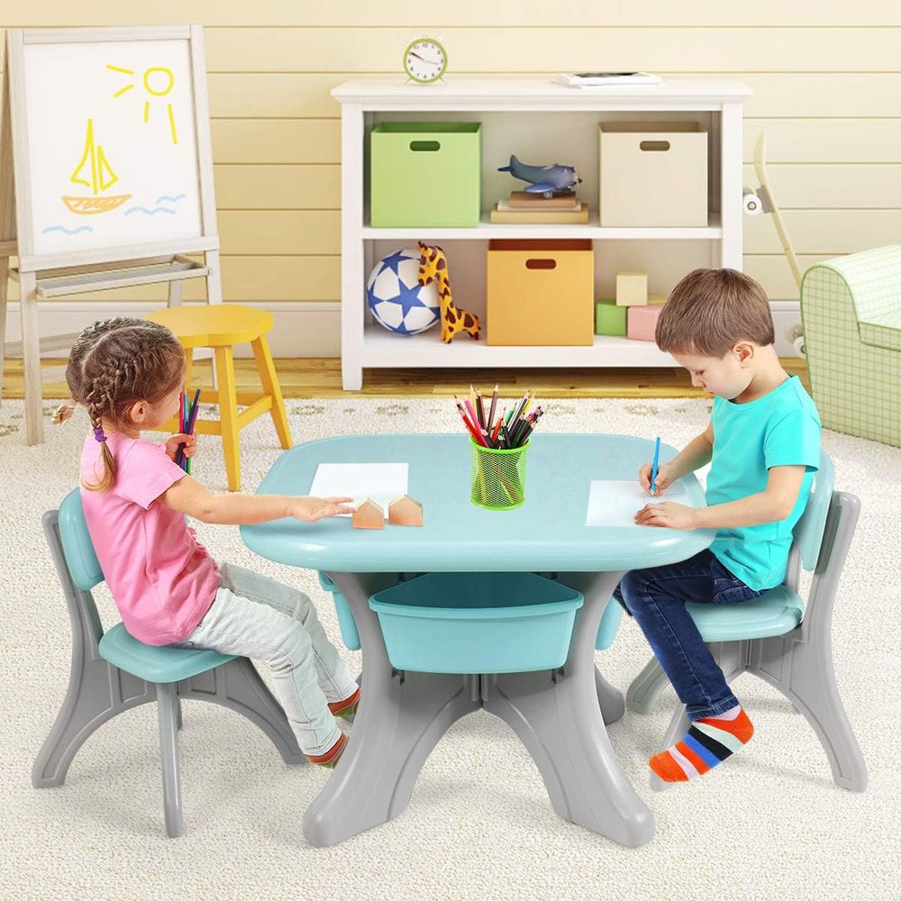 Mesa e Cadeiras Infantis, Conj - Kids Outdoor Table And Chair Set avaliação e preço