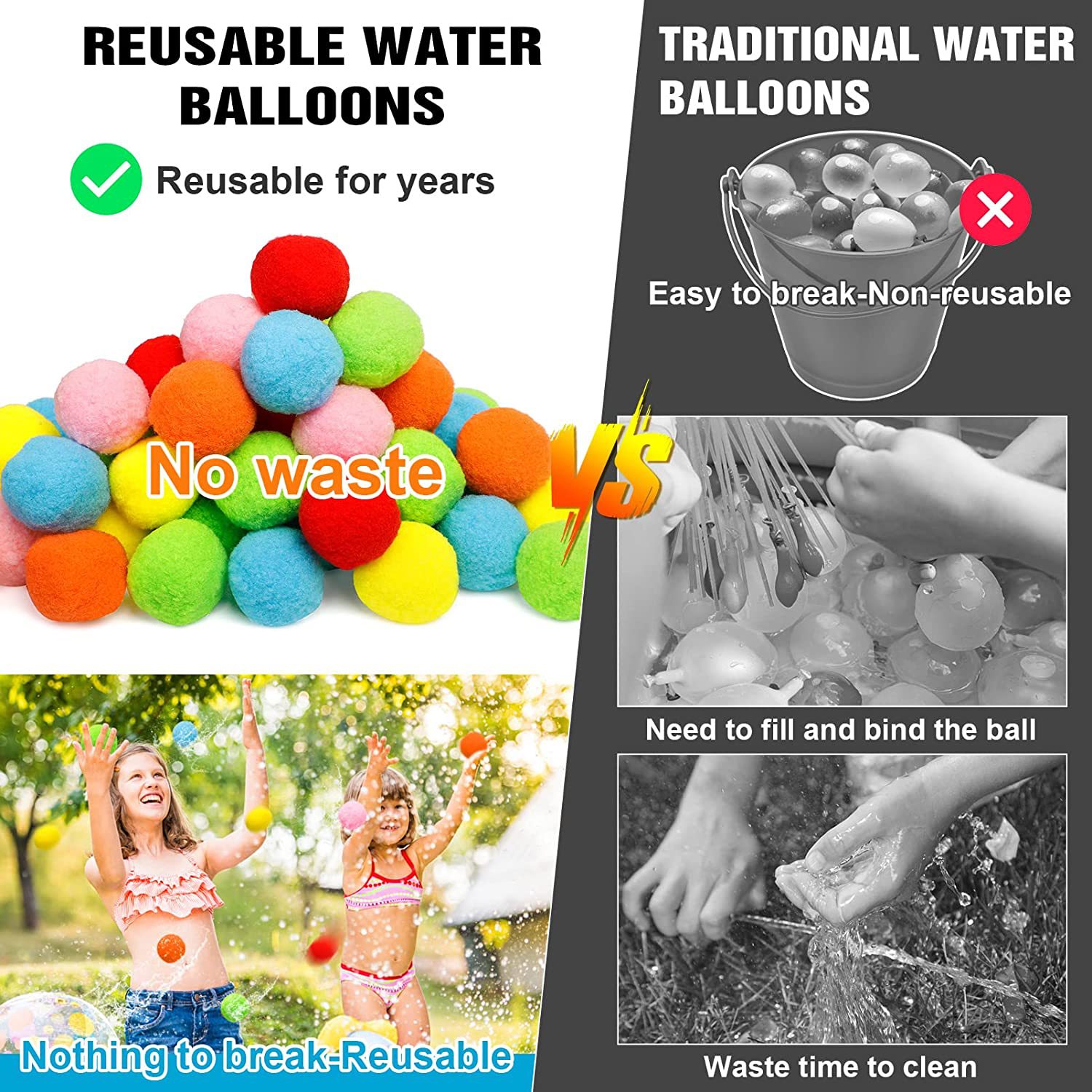 12/30/60 pçs balões de água re - Kids Outdoor Water Play avaliação e preço